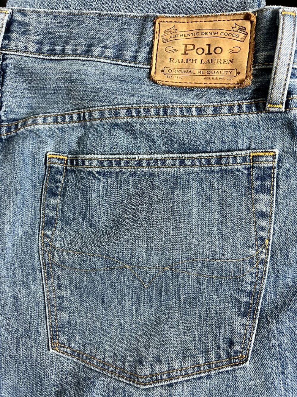 Polo Ralph Lauren The Hampton Relaxed Straight Jeans Men 36x30 Medium Wash Blue